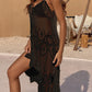 Openwork Scoop Neck Spaghetti Strap Cover-Up Dress