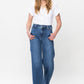 Judy Blue Full Size Double Button Wide Leg Jeans