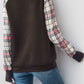 Perfee Plaid Half Zip Long Sleeve Sweatshirt