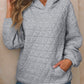 Textured Long Sleeve Hoodie with Pockets