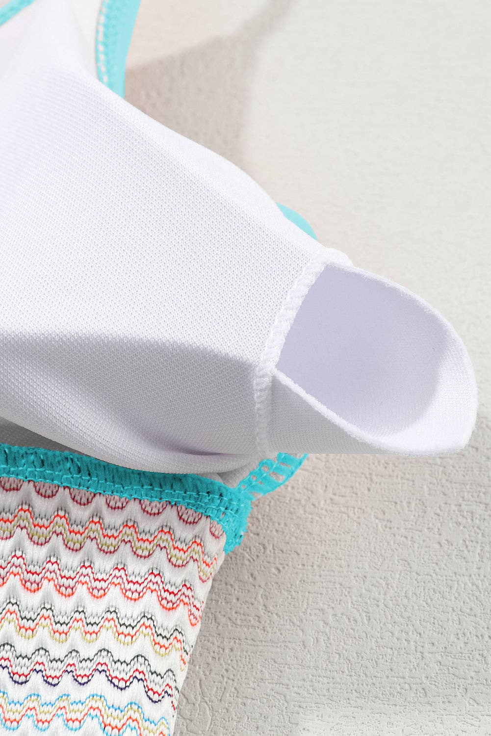 Striped Spaghetti Strap High Waist Bikini Swimsuit: Sky Blue / M / 82%Nylon+18%Spandex