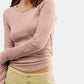 Exposed Seam Round Neck Long Sleeve T-Shirt