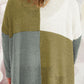 Plus Size Color Block Round Neck Sweater