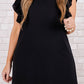 Plus Size Ruffled Round Neck Cap Sleeve Mini Dress