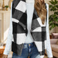 Plaid Open Front Vest Coat