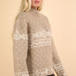 VERY J Christmas Element Mock Neck Long Sleeve Sweater