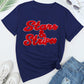 Letter Round Neck Short Sleeve T-Shirt