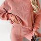 Round Neck Long Sleeve Top and Pants Set