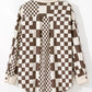 Plus Size Checkered Button Up Long Sleeve Jacket