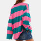 Color Block Half Zip Long Sleeve Sweater