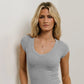 Scoop Neck Cap Sleeve T-Shirt