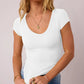 Scoop Neck Cap Sleeve T-Shirt