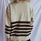 Striped Dropped Shoulder Long Sleeve Sweater