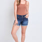 Missy WannaBettaButt 3 Button Cuffed Shorts: 6 / RIPS+WHISKERS S2658