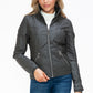 YMI Faux Layered Double-Zipper Jacket with Fuzzy Hood