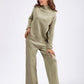 Basic Bae High- Low Turtleneck Long Sleeve Top and Pants Sweater Set