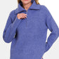 Zenana Half Zip Long Sleeve Sweater