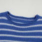 Striped Round Neck Dropped Shoulder Sweater