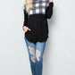 Celeste Full Szie Pocketed Plaid Turtleneck Long Sleeve Blouse