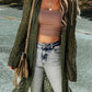 Openwork Open Front Long Sleeve Cardigan