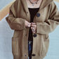 Dropped Shoulder Long Sleeve Hooded Cardigan