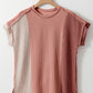 Color Block Round Neck Short Sleeve T-Shirt