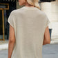 Exposed Seam Round Neck Short Sleeve Sweater