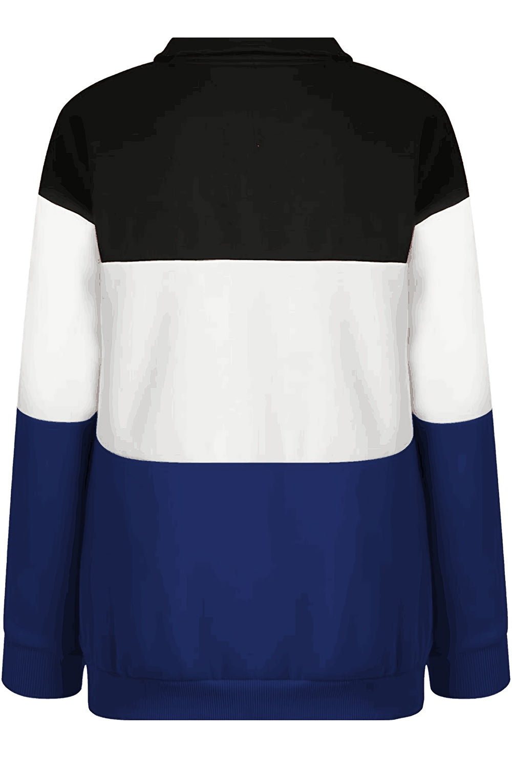 Full Size Color Block Quarter Zip Long Sleeve Sweatshirt