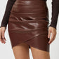 Ruched Asymmetrical Hem Skirt