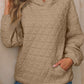 Textured Long Sleeve Hoodie with Pockets