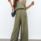 Spaghetti Strap Cami and Wide Leg Pants Set