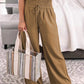 Full Size Drawstring High Waist Wide Leg Pants