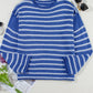 Striped Round Neck Dropped Shoulder Sweater