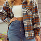 Plaid Collared Neck Jacket with Chest Pockets