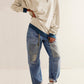 Contrast Dropped Shoulder Long Sleeve Sweatshirt