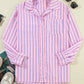 Striped Collared Neck Long Sleeve Shirt