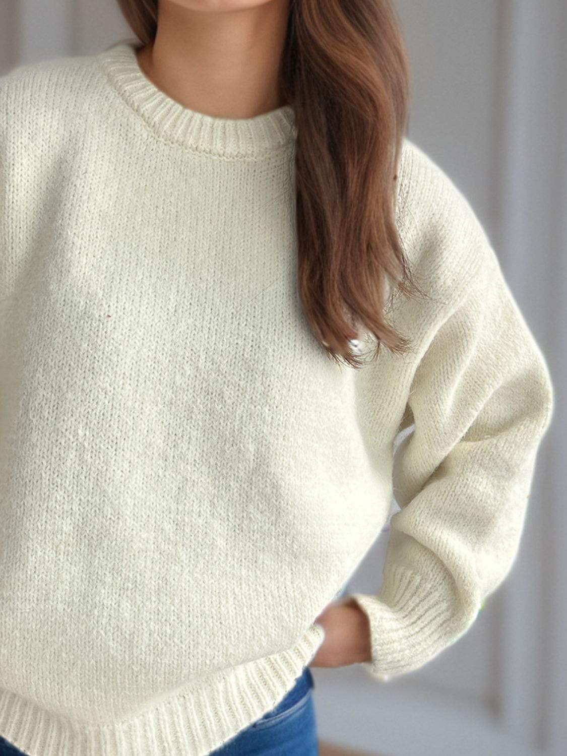 Round Neck Long Sleeve Sweater