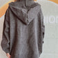 Dropped Shoulder Long Sleeve Hooded Cardigan