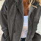 Drawstring Zip Up Long Sleeve Hooded Jacket