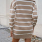 Devine Quarter Zip Striped Long Sleeve Sweater Dress