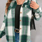 Full Size Pocketed Plaid Collared Neck Shacket