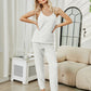 Fuzzy V-Neck Cami and Pants Lounge Set