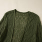 Openwork Open Front Long Sleeve Cardigan