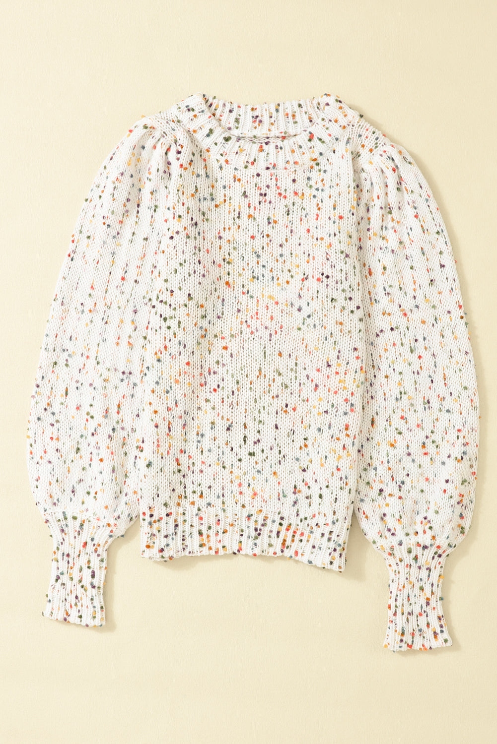 Confetti Round Neck Long Sleeve Sweater