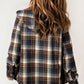 Plaid Button Up Long Sleeve Hooded Jacket