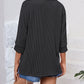 Textured Round Neck Three-Quarter Sleeve Blouse