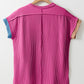 Color Block Round Neck Short Sleeve T-Shirt