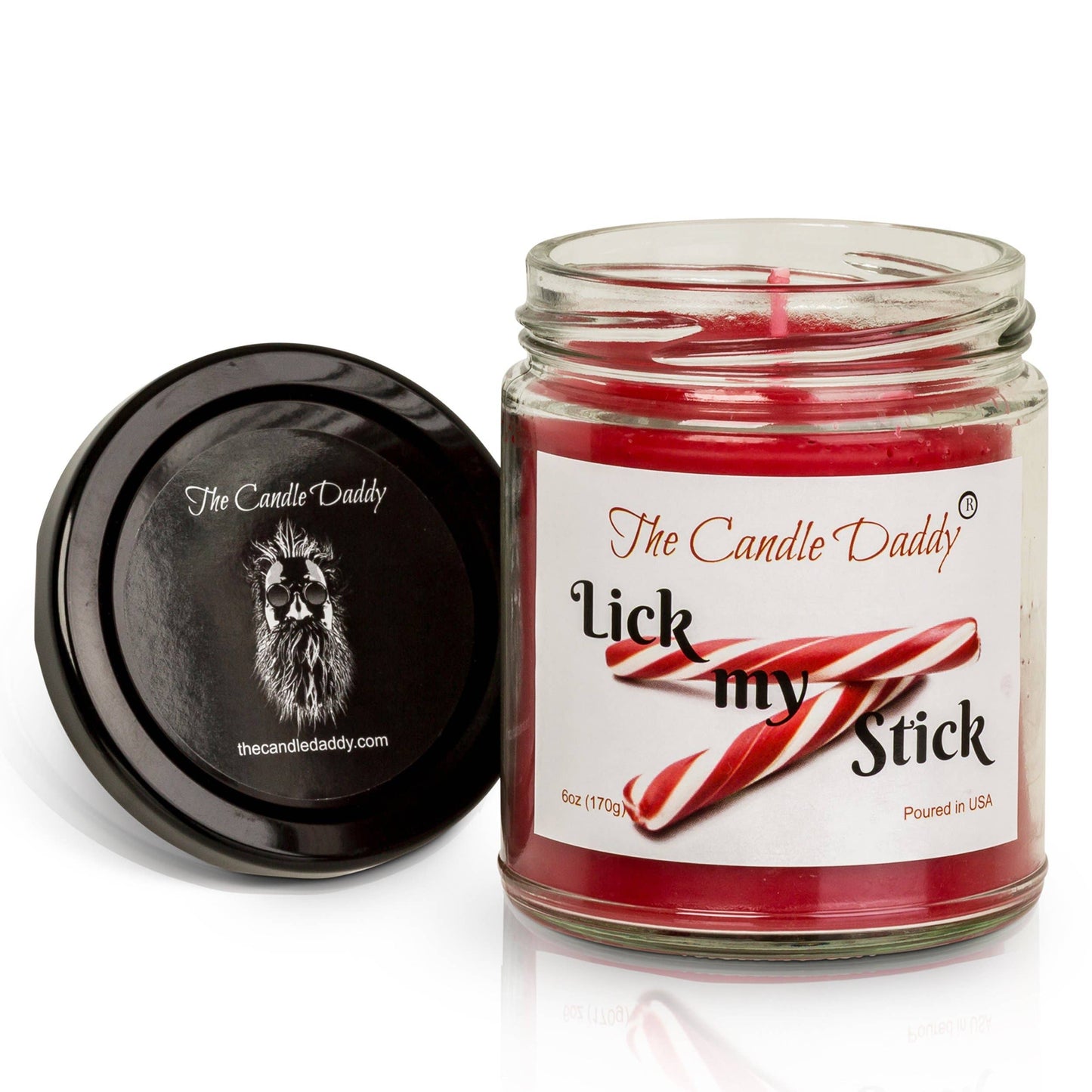 Lick My Stick Peppermint Holiday Candle - Funny Christmas