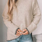 Perfee Round Neck Long Sleeve Sweater