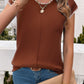 Round Neck Cap Sleeve Knit Top